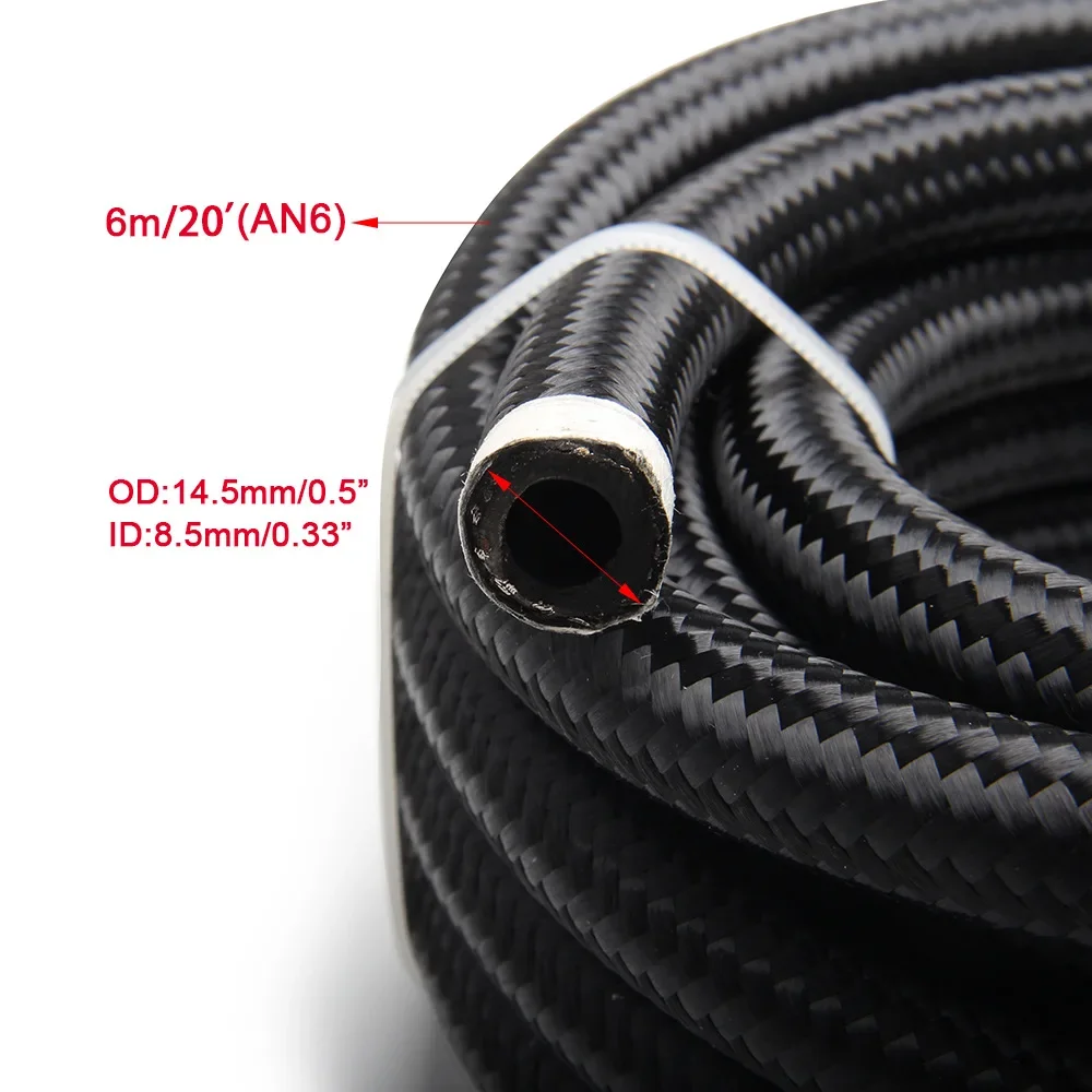 PTFE High Temperature Fuel Hose Oil Gas Cooler Hose Line Pipe Tube Nylon Stainless Steel Braided Inside CPE Rubber Brake Hose