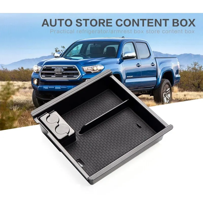 

For Isuzu D-Max MU-X 2013-2017 ABS Black Car Armrest Storage Box Center Console Organizer Interior Car Accessories