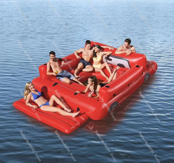 Inflatable Truck Kickboard Water Magic Carpet Water Floating Platform Floatation Bed Swimming Party