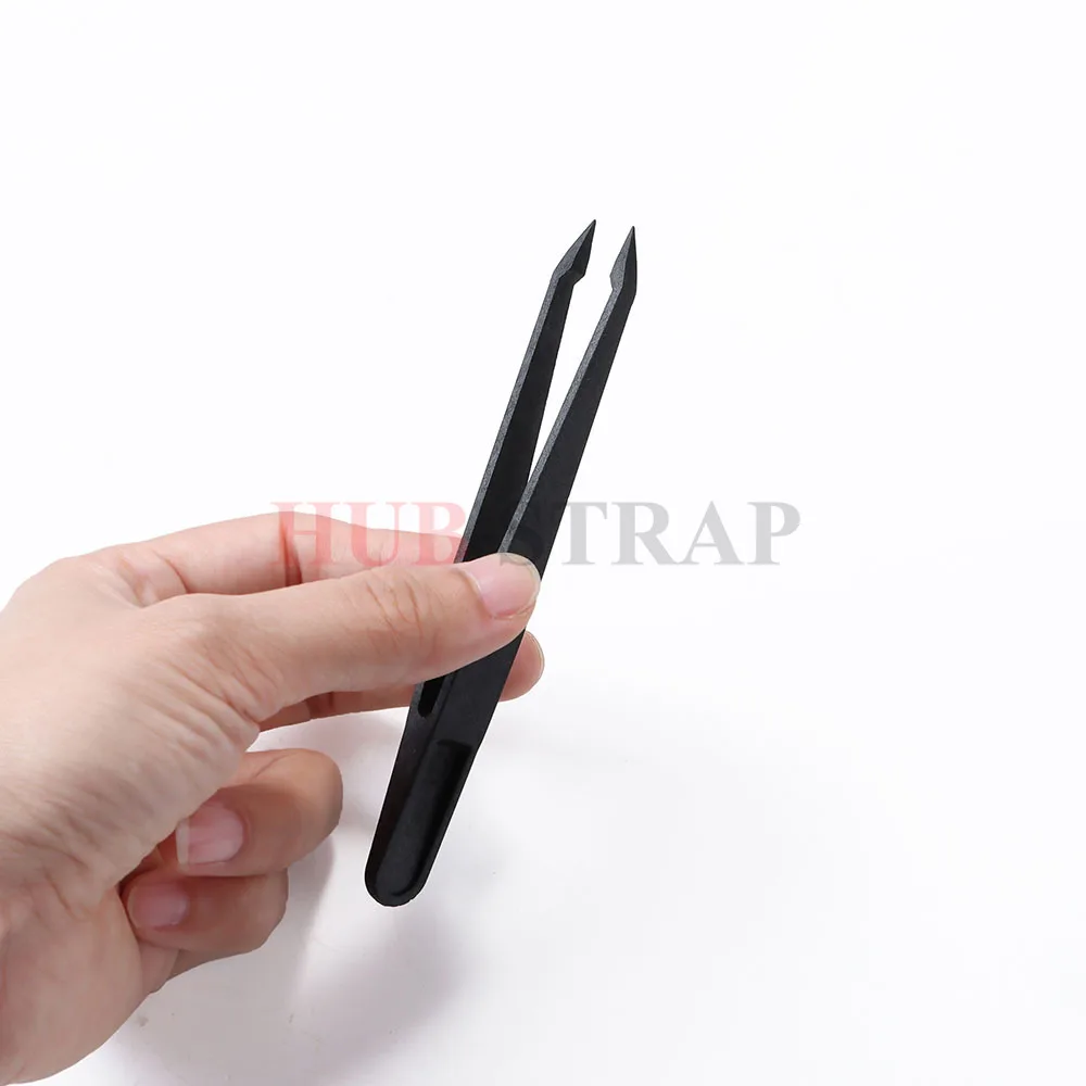6PC Watch Hands Installation Tweezers Straight Elbow Handle Stainless Antistatic Plastic Tweezers Carbon Fiber For Watchmaker
