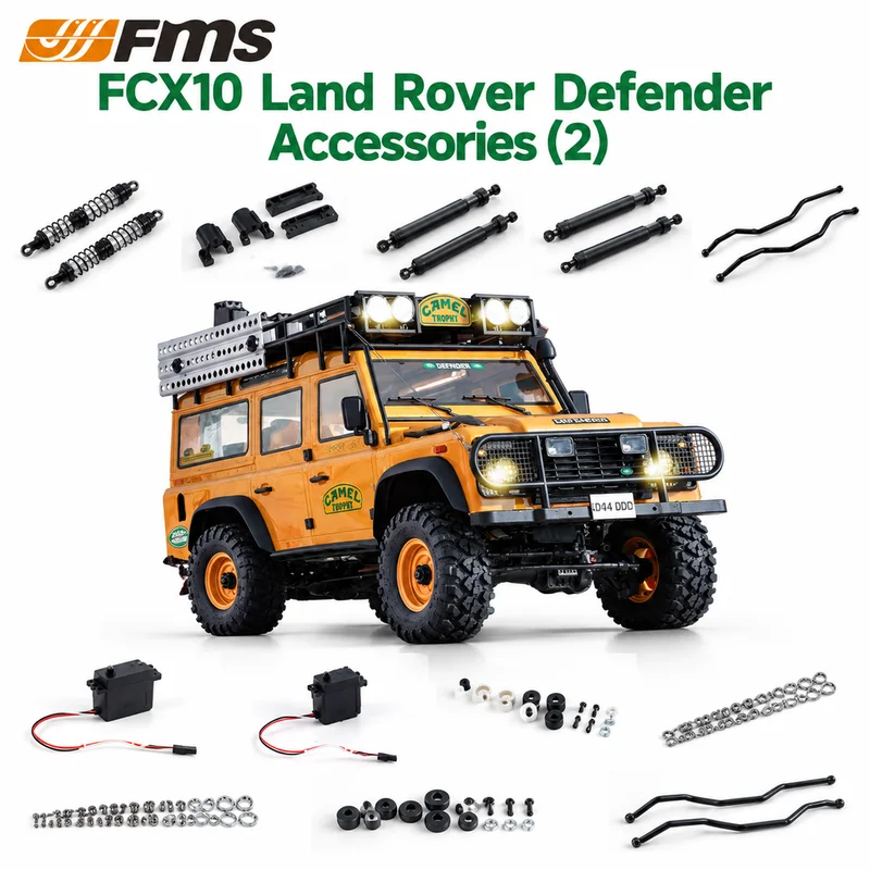 Fms Fcx10 Land Rover Defender Accessories (2) Transmission Shaft Gear Front And Rear Axle Beam Rod Servo Esc Receiver