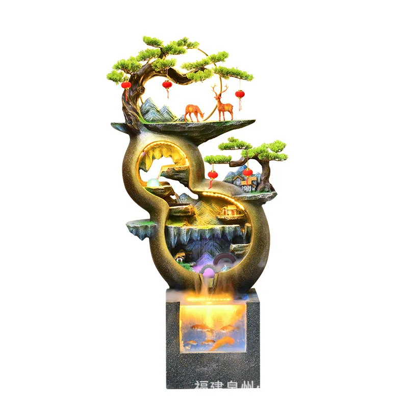 yjq gourd rockery fountain flowing water ornament living room balcony entrance lucky landing opening gift