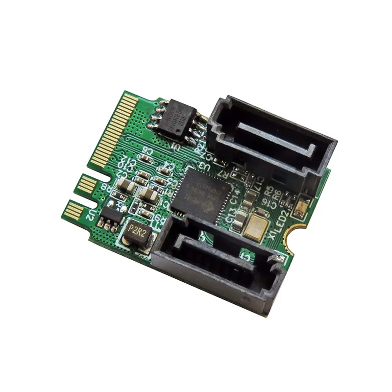 JMB582 PCIe M.2 WiFi Interface to 2-Port SATA Adapter