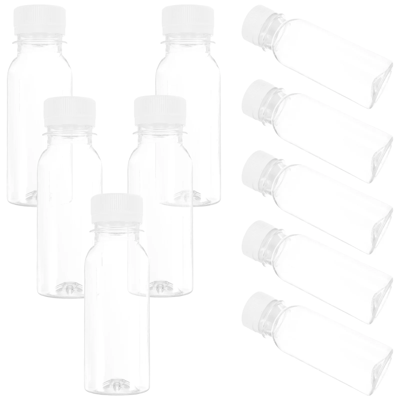 10-teilige Milchflasche, multifunktionale Saftflaschen, transparent, für Reisen, Getränke, Entsafter, Maschinen