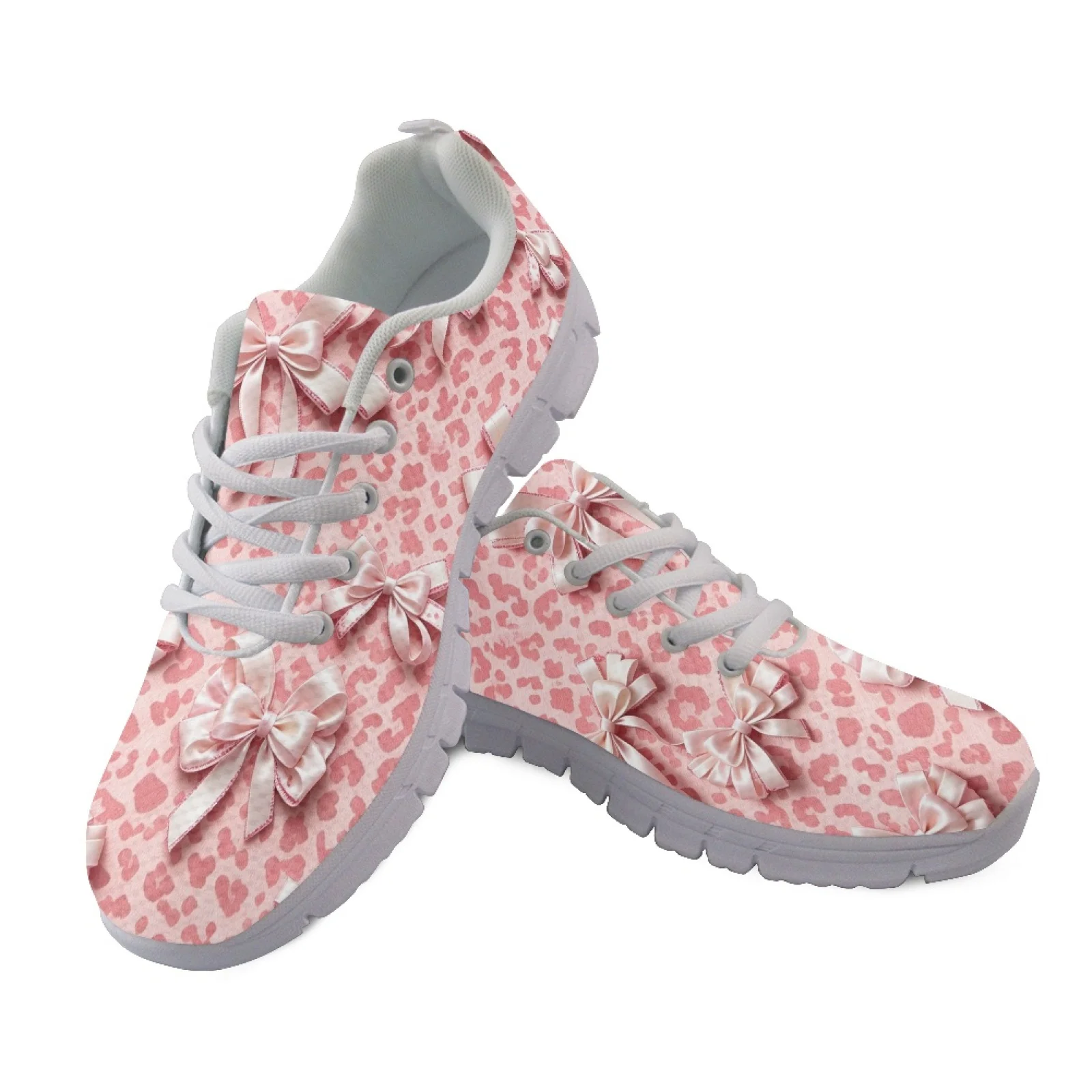 Coloranimal Leopard Bow Print New Trend Tennis Shoes Women Sneakers Running Athletic Shoes Running Sneakers for Womens
