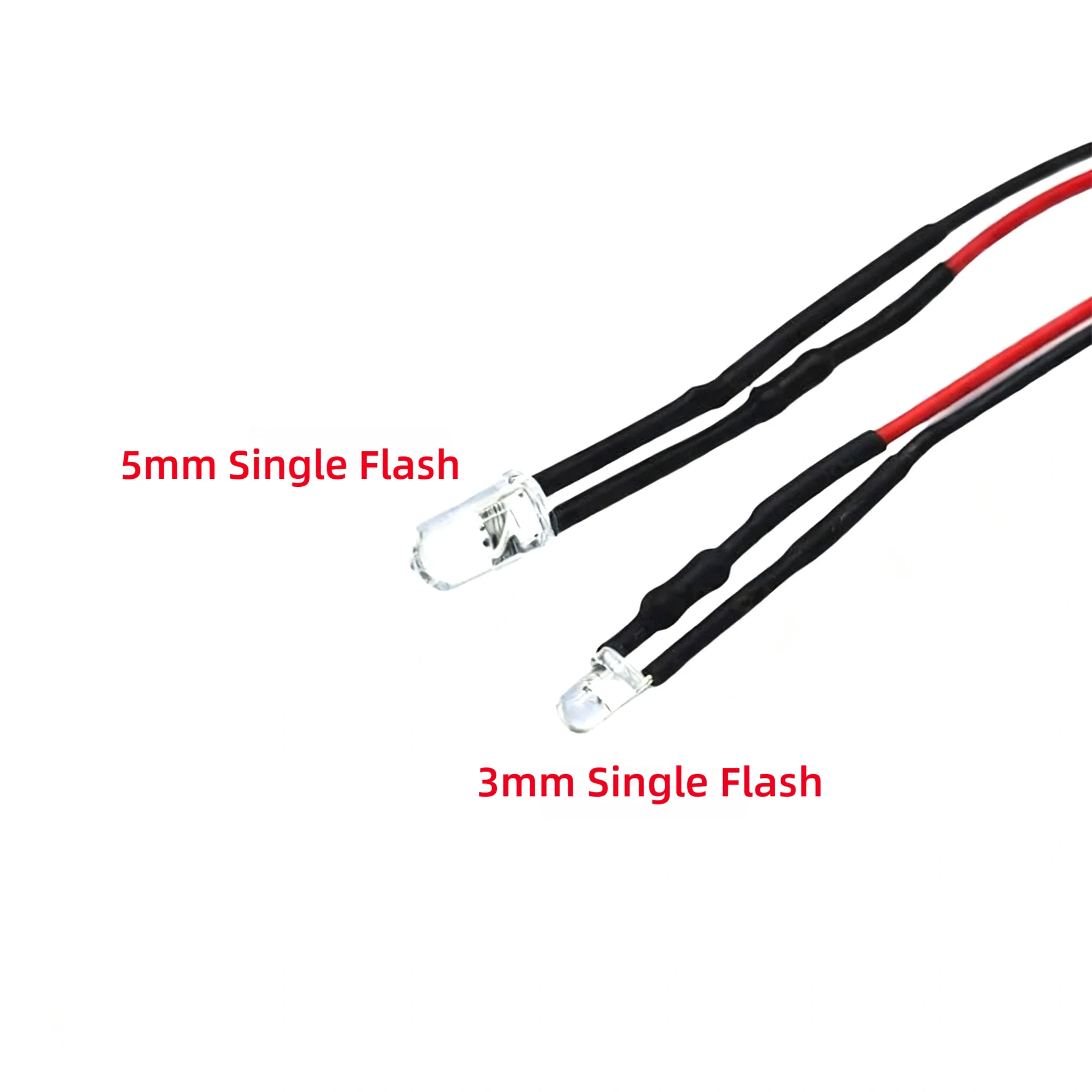 ไฟ LED แบบแฟลชเดี่ยว หัวกลม 3 มม./5 มม., ไฟ LED กระพริบอัตโนมัติ ขนาดเล็ก, 3V, 5V, 6V, 12V, 24V ไฟแสดงสถานะ