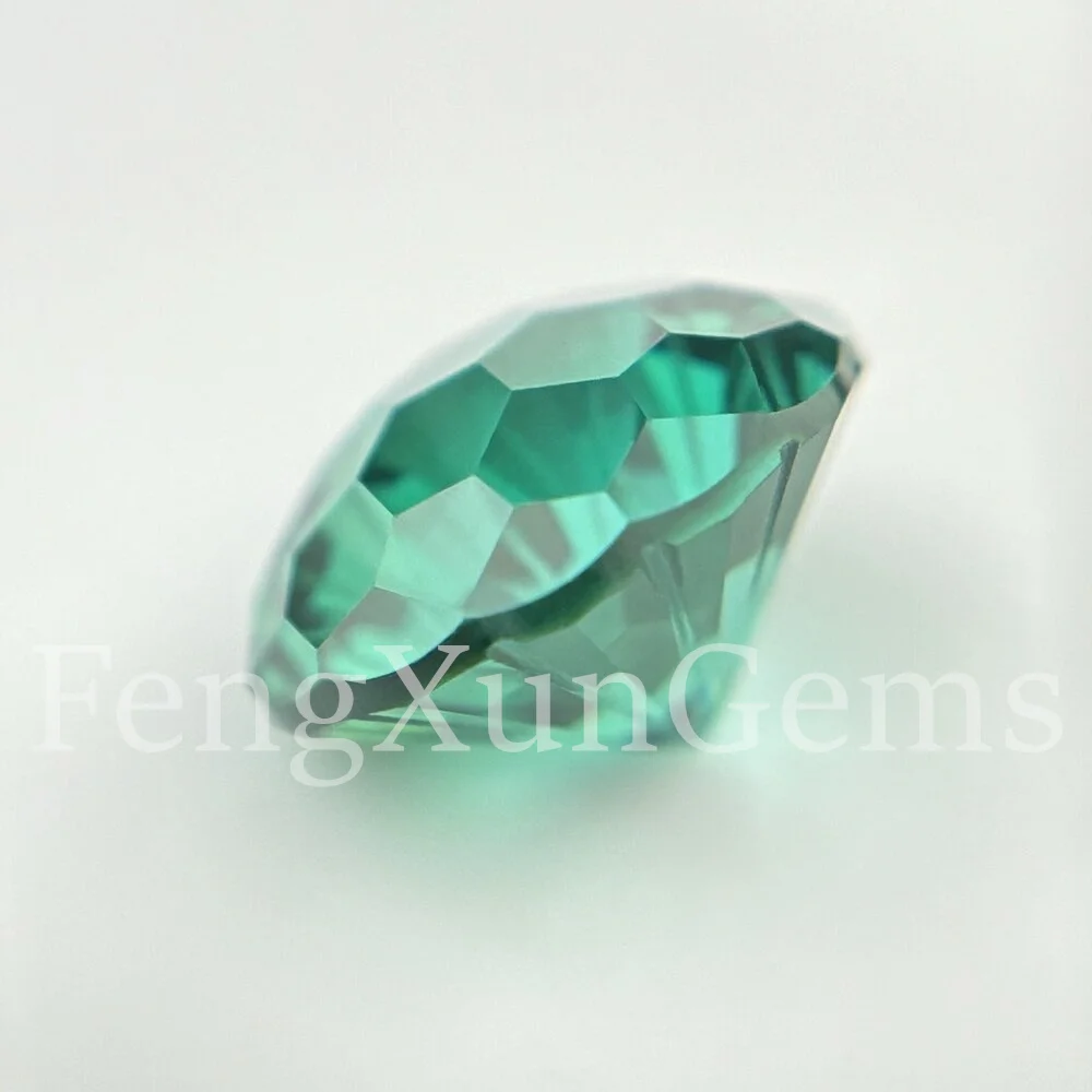 Round Fireworks Cut Peacock Green brilliant 6~10mm Cubic Zirconia Loose CZ Gemstone 9A Quality for Jewelry Ring making