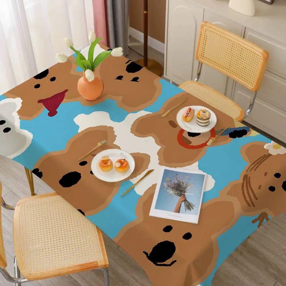 Quokka Brand D-dinotaeng-S Tablecloth Table Decor Reusable Waterproof Kitchen Dining Table Cloth Holiday Party Decoration