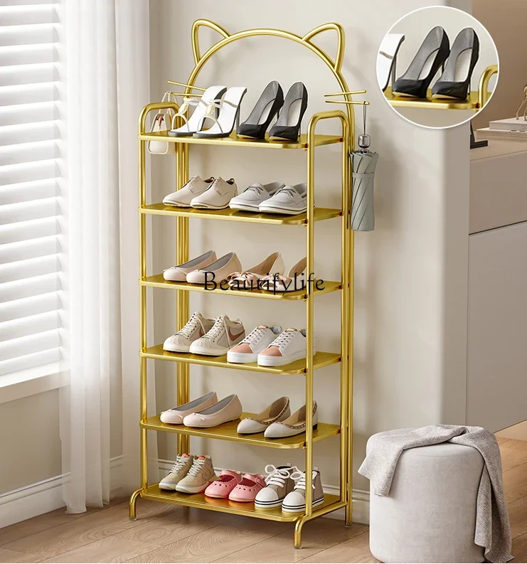 

FG40Shoe Rack Home Doorway Multi-Layer Small Narrow Simple Household Iron Storage Rack