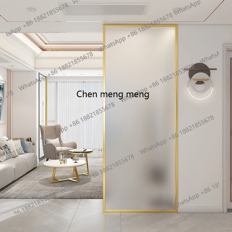 Simple stainless steel art glass screen guest restaurant entrance entrance iron partition block
