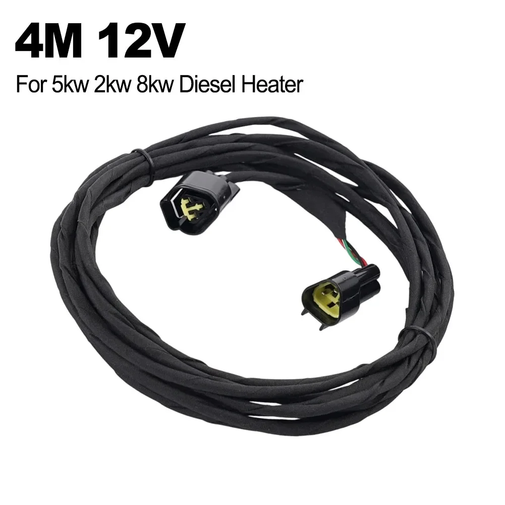 

4 Meters 12V/24V Diesel Heater Cable Adapter 2kw 5kw 8kw Heater Lcd Screen Extension Extension Cable Car Accessories Black