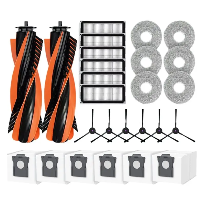 

ABBZ-Replacement Parts For Cecotec Conga X70- Main Side Brush, HEPA Filter, Mop Pad& Dust Bags Accessories