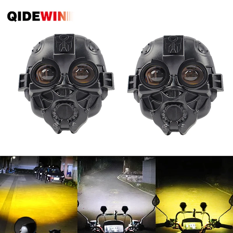 

2pcs Bumblebee style Dual color LED Motorcycle Headlights Fog light Flashlight bulb Driving lights motor Scooter Spotlight