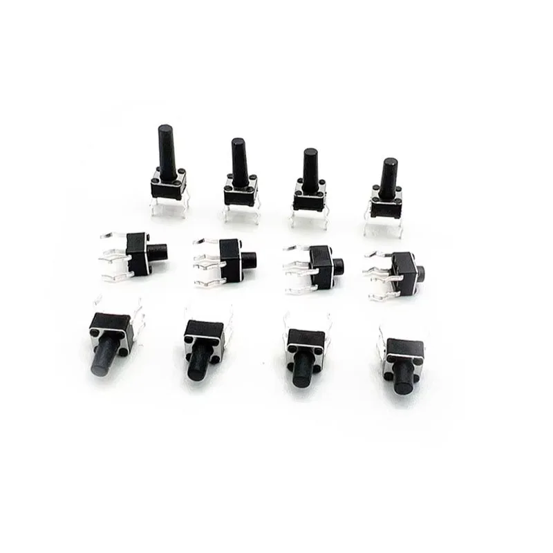 50PCS/LOT 4.5*4.5 switch Tact Push Button Switch 4.5x4.5x3.8/4.3/4.5/5/5.5/6/6.5/7/7.5/8/8.5/9/10mm DIP 4Pin Button Switch