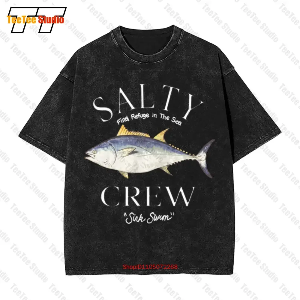Camiseta Oversize Vintage Salty Crew Big Blue Ss Negra Nueva HAQU