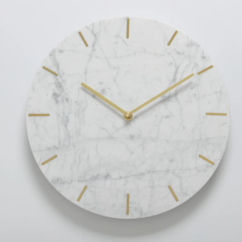 

Nordic Large Wall Clock Modern Design Natural Marble Clocks Home Decor for Living Room Luxury Silent Watches Bedroom Decoration