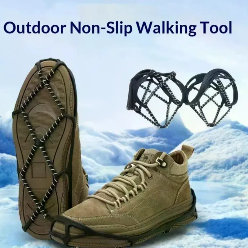 1 Pair Non-slip Ice Snow Gripper Shoe Cover Camping Outdoor Sports Shoe Cover Walk Traction Cleats Ice Crampon Shoe Covers