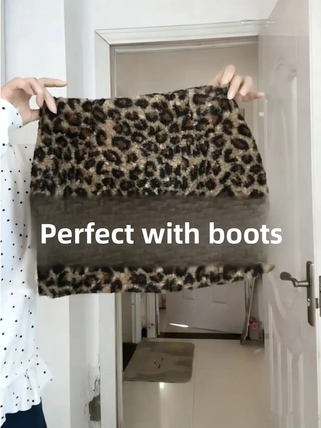 

plus Size Women's High Waist Leopard Print Skirt Casual Slimming A-Line Half-length Skirt for Autumn Winter Fashion