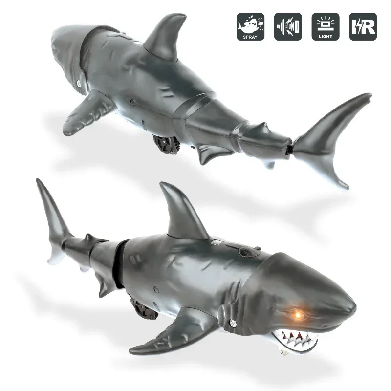 Remote Controlled Boat ship Smart Rc Shark whale Spray Water Toy Submarine Robots Fish Electric Toys for Kids Boys baby Children