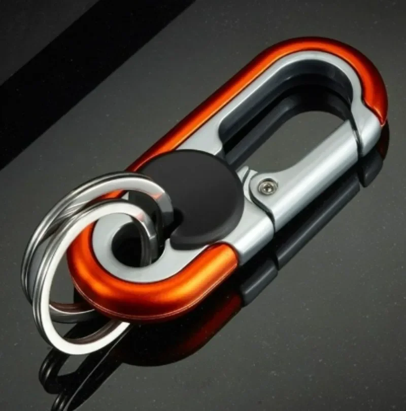 Double Ring Keychain Business Key Holder Men's Fashion Key Chain Gift Metal Key Buckle Car Styling Auto Car Accessories