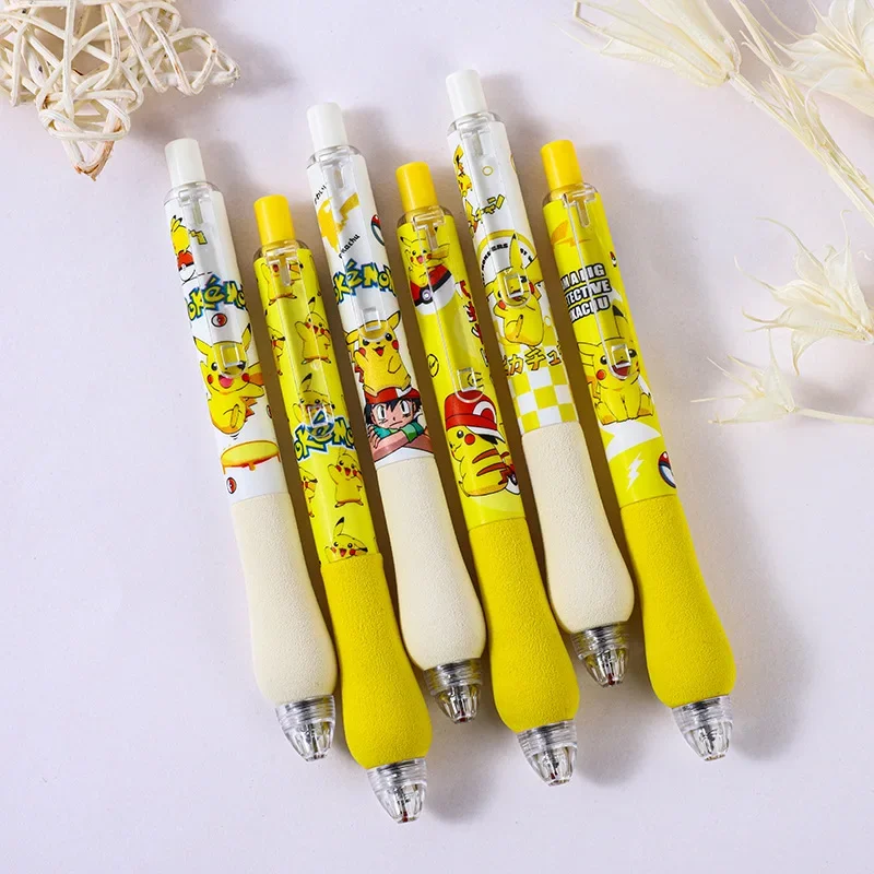 

Pokemon Pikachu Gel Pen Cute Cartoon Quick Drying Pikachu Sponge Sheathed Decompression Pen Stationery Girl&Child Holiday Gifts