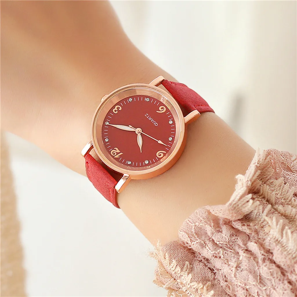 Luxury Leather Analog Quartz Round Wrist High-end Concise Diverse Fashion Color Bracelet For Women's Watch