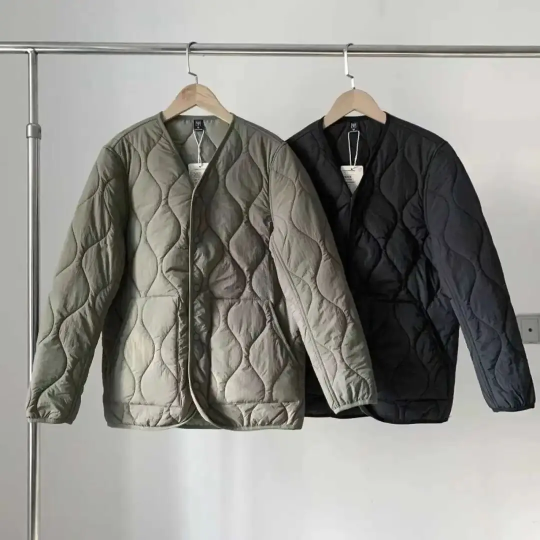 Retro Japanese Style Lightweight Baffled Cotton Jacket Men's Women's Winter Warm Windproof Versatile Cotton Padded Coat