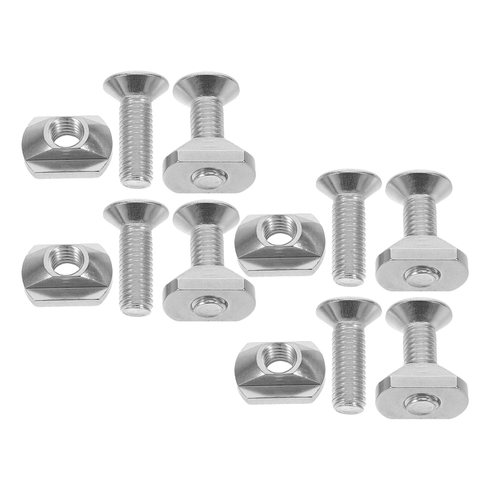 4Pcs M6 Hydrofoil T-Nuts Stainless Steel Surfboard Mounting Nuts Screws Sliding Kit for Wing Foil Sup Kiteboard Tracks