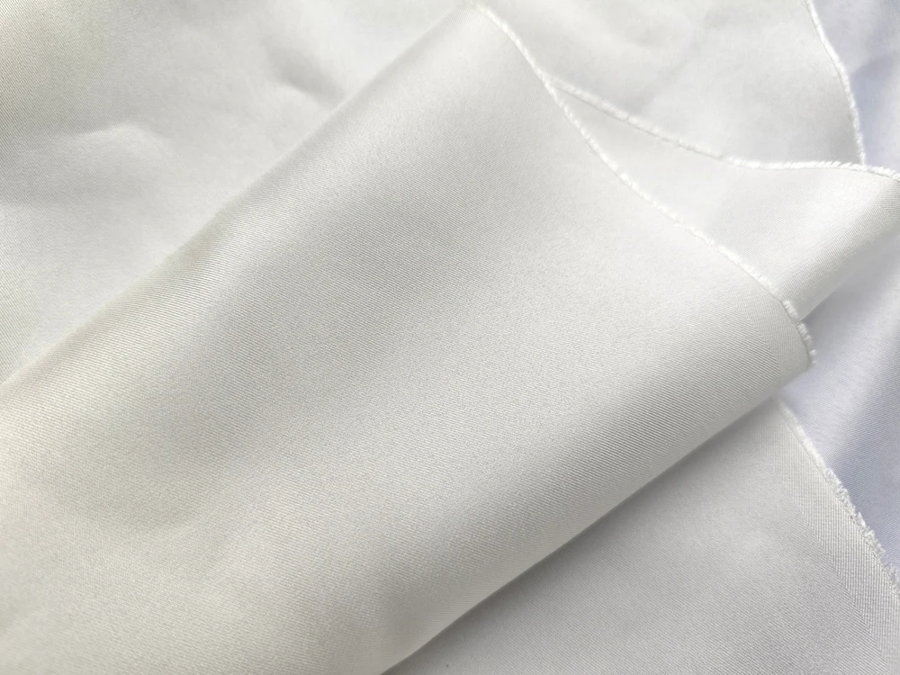 29\'\' Wide 12 Momme Mulberry Silk Twill Fabric Dress Shirt Scarf Coat Lining Material Natural White Pure Silk