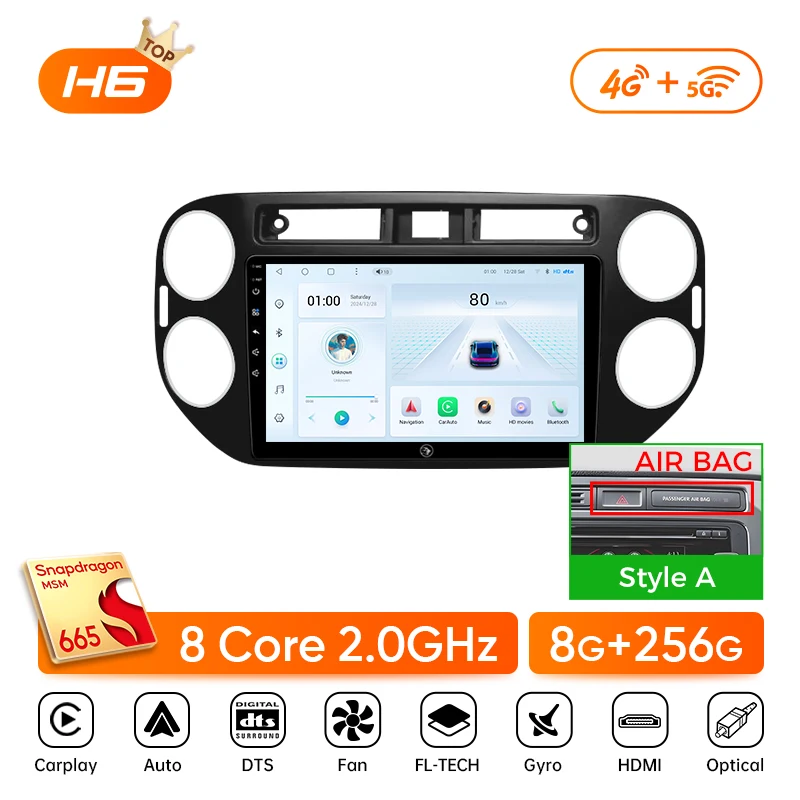 Ainavi autoradio voor Volkswagen VW Tiguan 2006 2010 2016 Golf Plus draadloze Carplay Android Auto autoradio multimediaspeler