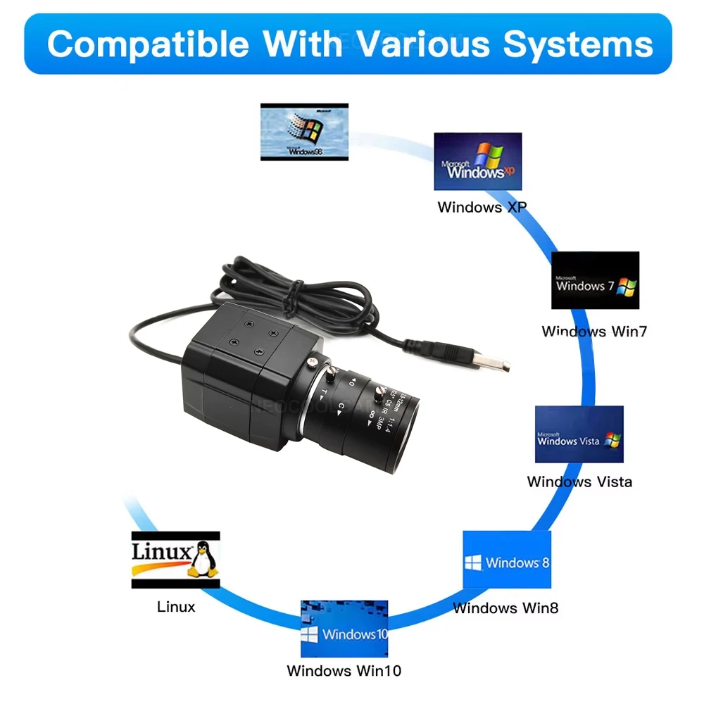 Webcam 4K Streaming Web Camera 2K 30FPS USB Camera With CS 5-50mm Varifocal Lens For Teams/OBS/PC/Mac/Laptop Support UVC OTG