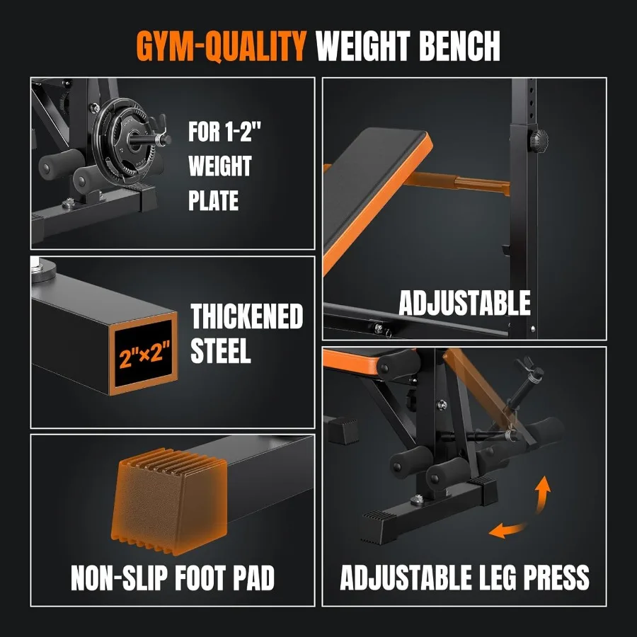 6 في 1 مجموعة مقاعد البدلاء للمنزل الصالة الرياضية سريعة قابلة للطي قابل للتعديل تجريب مقاعد البدلاء الصحافة رف الساق تمديد مبلغ الضفيرة الجلوس