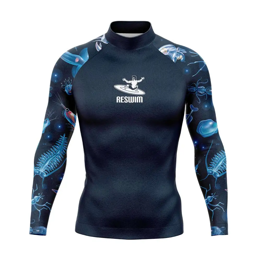 

Men's Rash Guards Swimsuit Long Sleeve T-shirts Swimming Surfing Suit UV Protection Quick Dry Diving Swim Tight Shirt Rashguard