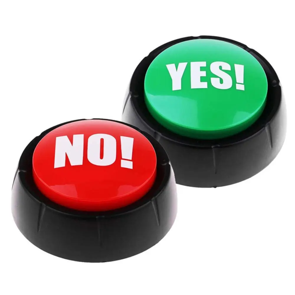 Funny Interactive Yes No Button Sound Prop Game Show Maybe Sorry Button Multifunctional Communication Answer Buzzers Dog Talking