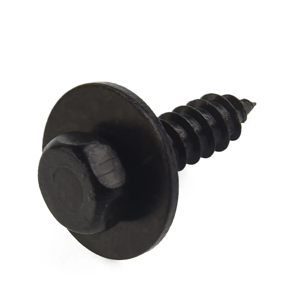 Self-Tapping Screws Black Car Hex Washer Head Interior Parts Replacment Universal 20pcs/kit 4.8x19mm Accessories