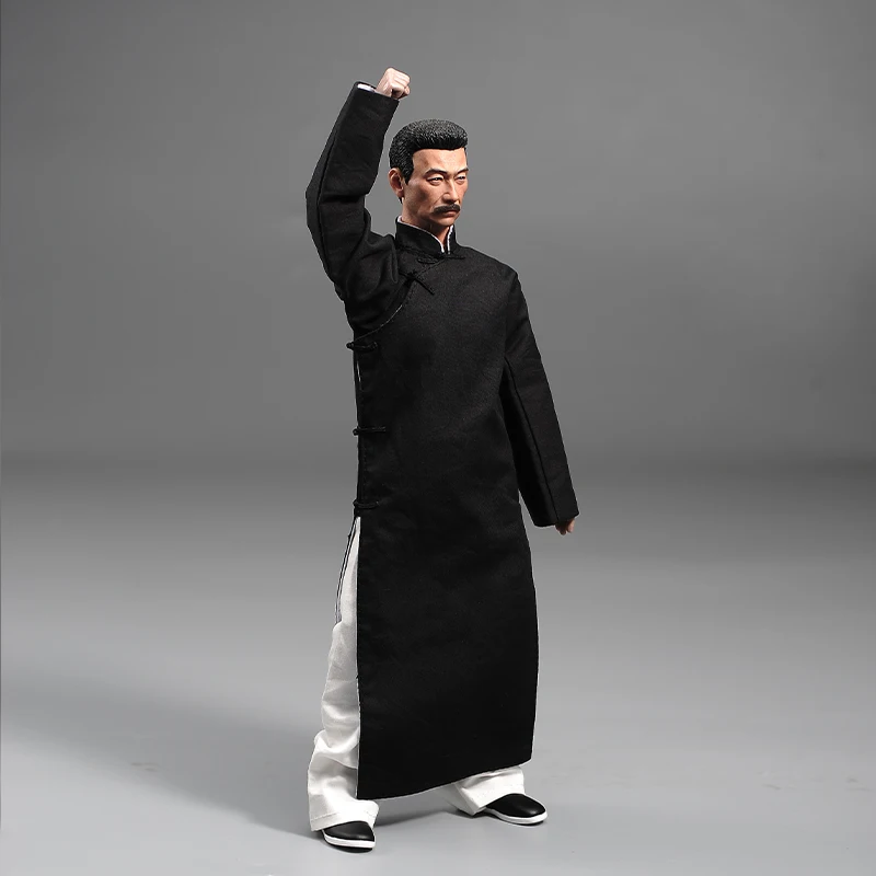 1/6スケール 周樹人 魯迅 ヘッドスカルプト 黒ローブ 男性ボディ 強靭な筋肉 フィギュアモデル 12インチ PVCアクションフィギュア ドール