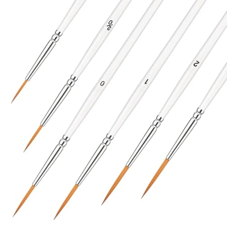 

Script Liner Brush, 6 PCS Highly Flexible Paint Brushes Extra Long Fine Point Liner Tip Fine Detail Paintbrushes for Model, Fin