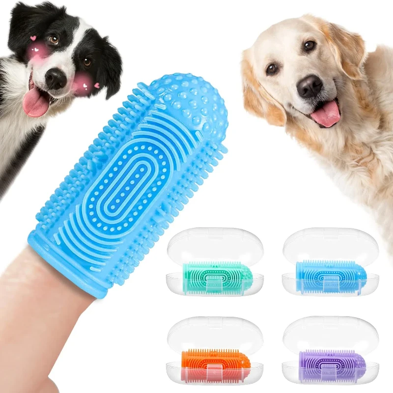 

4pack dogs finger toothbrush dog tooth brushing cat teeth cleaning pets dental care cats accessories pet accesorios oral thing