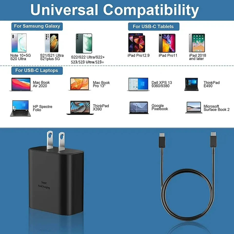 PD45W USB C Ladegerät Für Samsung Galaxy S24 S23 S22 S21 S20 Ultra S10 Plus FE Super Schnelle Lade Typ C Ladekabel Zubehör – Detail 9