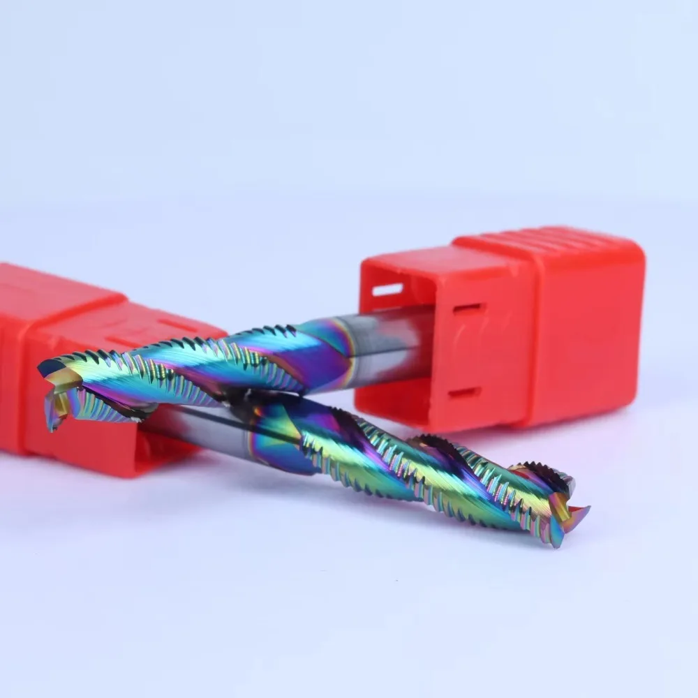 Factory Direct Solid Carbide Roughing End Mill Cutter - Coarse Milling Cutter with Color Coating (Pack of 5)