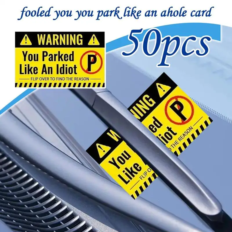 Bad Parking Cards 50 Pieces Parking Violation Cards Attention-Grabbing Humorous Car Supplies Stocking Stuffers For Adults Car