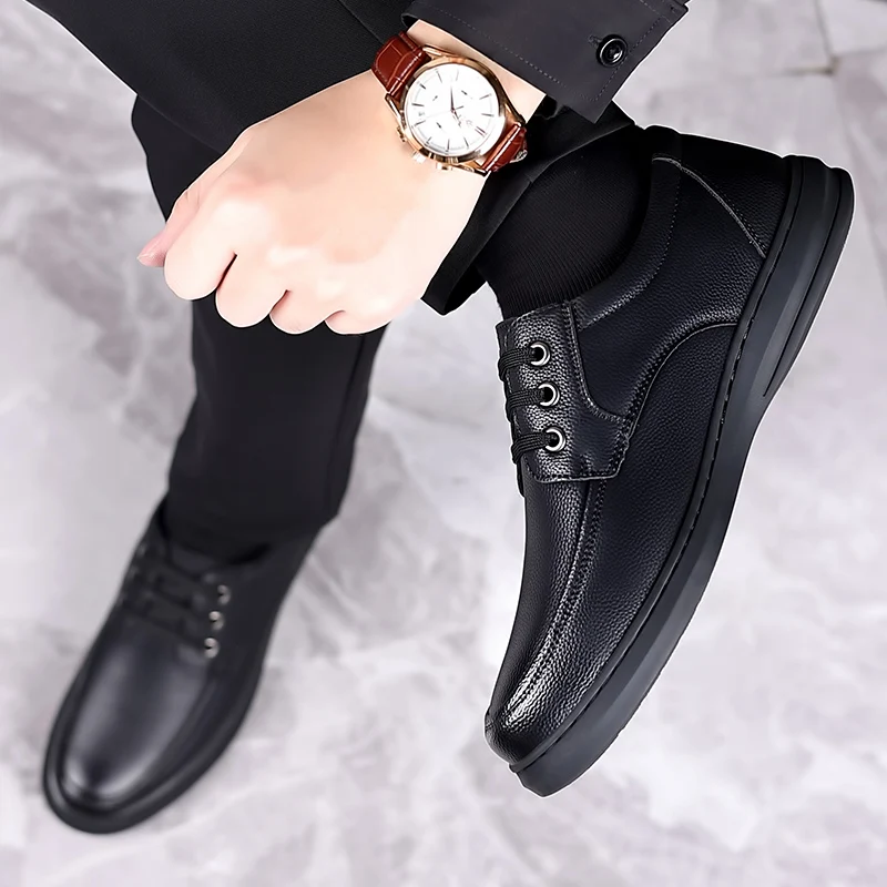 Genuine Leather Men Shoes lace up Soft trend Sneakers Men Fashion Shoe For Men business male dress shoes zapatillas hombre