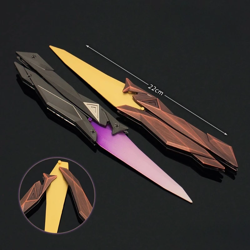 Em estoque 22cm anime valorant singularidade 2.0 borboleta faca jogo peropheral lâmina não afiada espada arma para crianças presente de aniversário