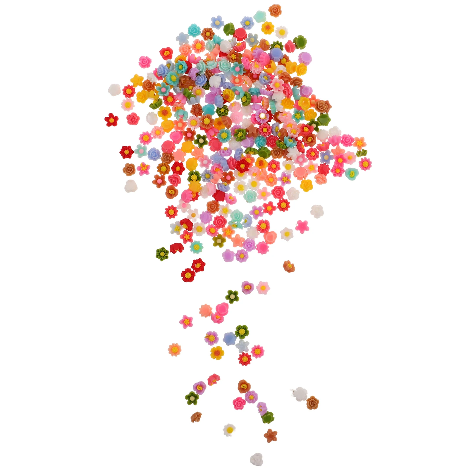 

300pcs Resin Flower Decoration 6mm Mini Craft Accessories for Nail Art Phone Case DIY Epoxy Rose Embellishments Storage