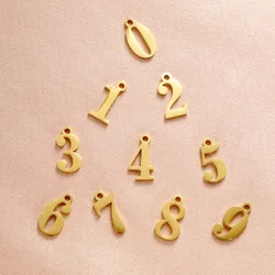 10Pcs/Lot High Quality Mirror Polish Stainless Steel Number Pendants Handmade Jewelry For DIY Lovers Necklace Gifts