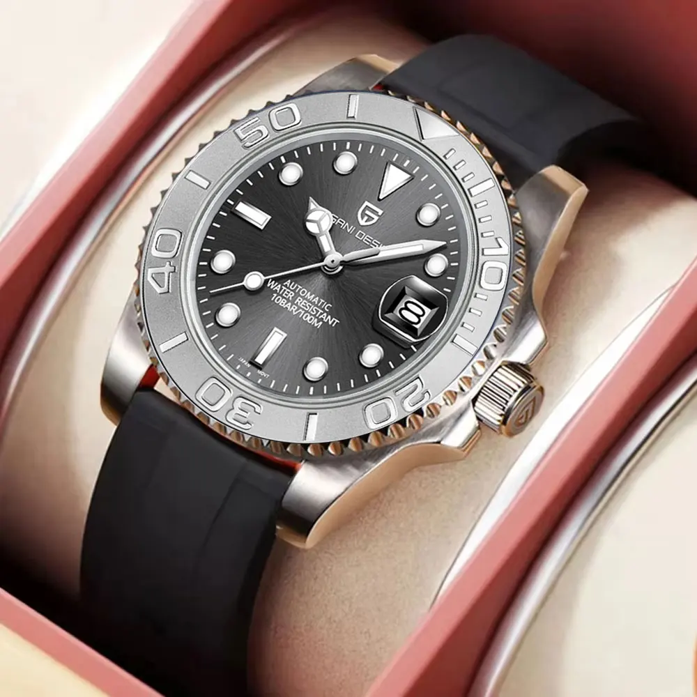 PAGANI DESIGN العلامة التجارية الأعلى ساعة رجالي كلاسيكية فاخرة 40 مللي متر ساعة اليد الميكانيكية السيراميك الحافة مقاوم للماء ساعات أوتوماتيكية للرجال #4