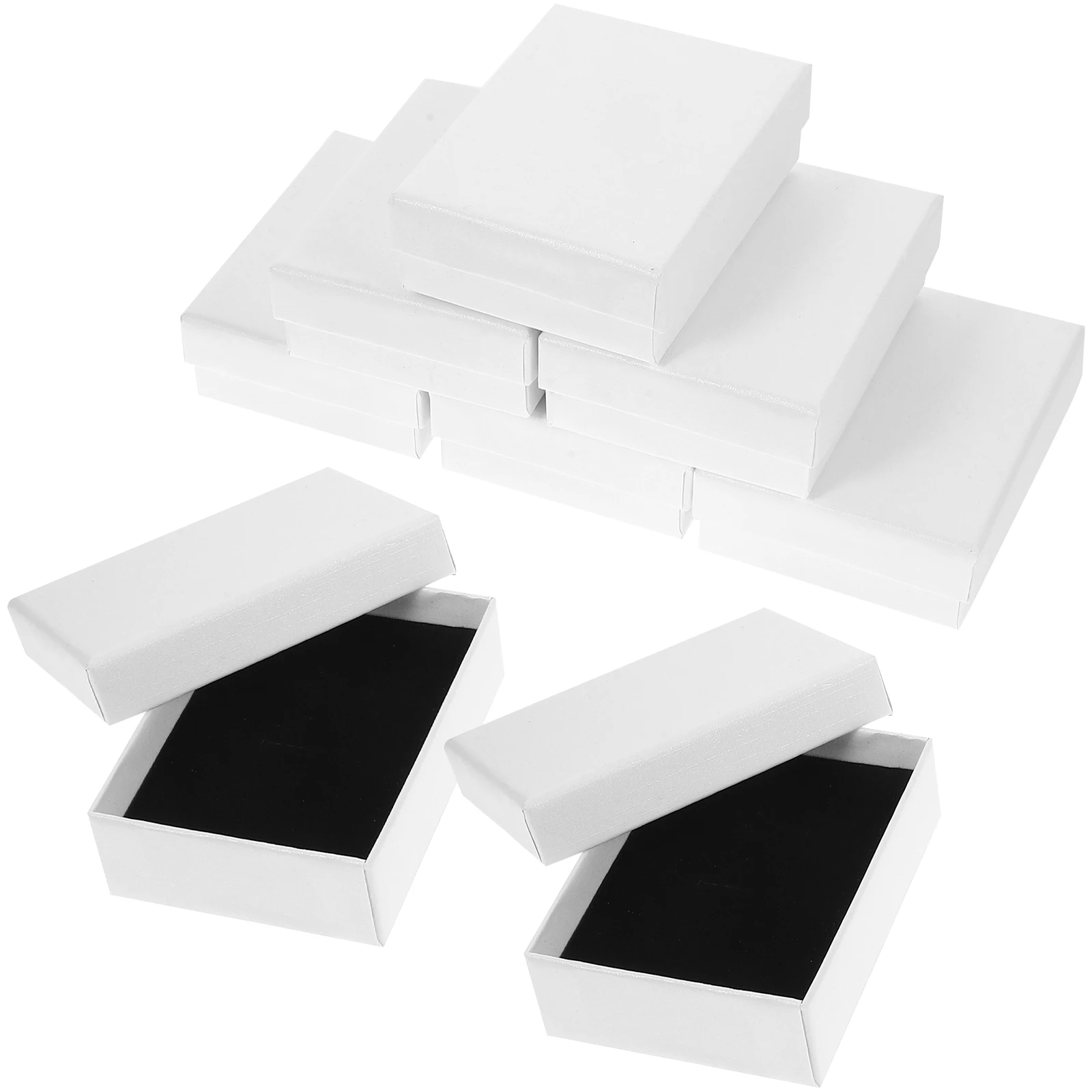 

18 Pcs White Necklace Jewelry Box 7x9x3cm Small Gift Boxes for Earrings Bracelets Cardboard Packaging Storage Birthday Present