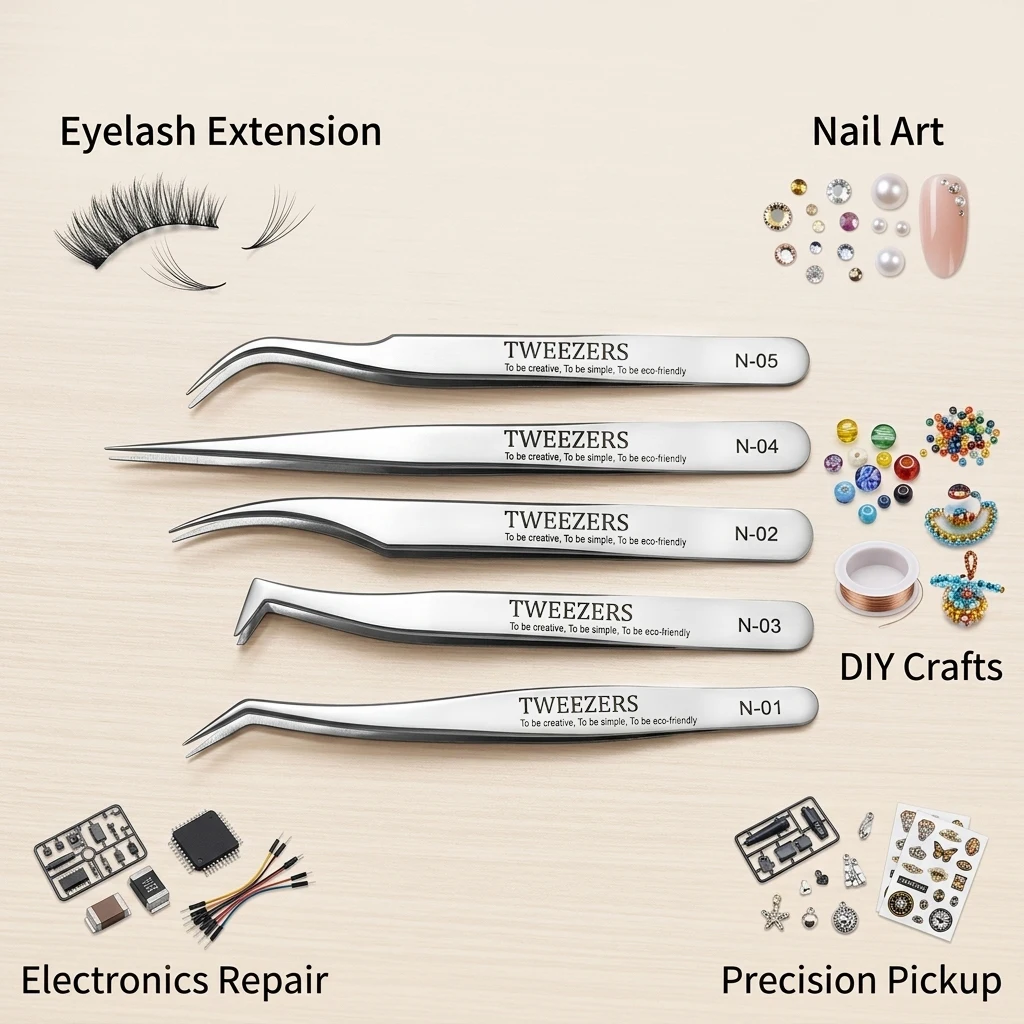 1/2/5 stuks roestvrijstalen wi - Lash Extension Tweezers recensie en prijs
