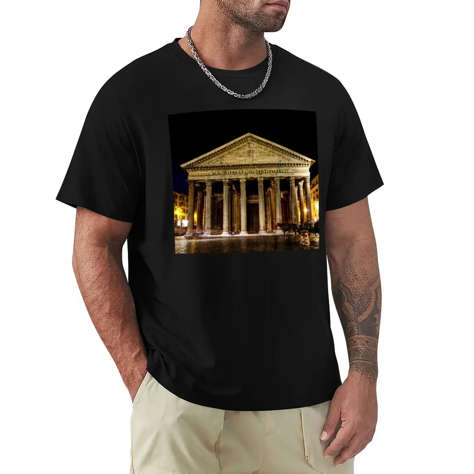 Pantheon Rome T-Shirt blue archive hippie clothes shirts men