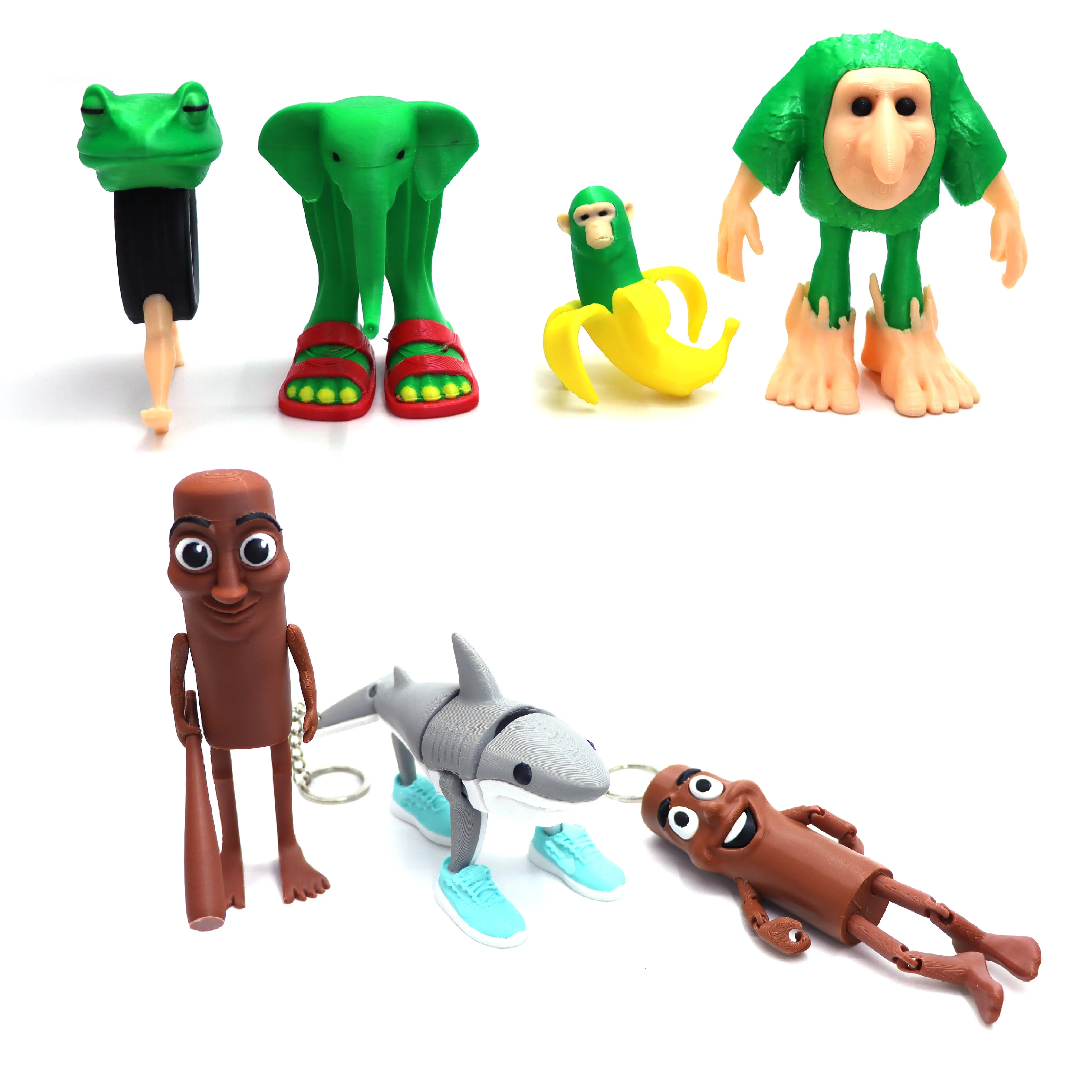 Shark Figurine Tungtungsahur Figure Funny Doll Desktop Decoration Tralalero Tralala Figure Articulated Movable 3D Printed Toy